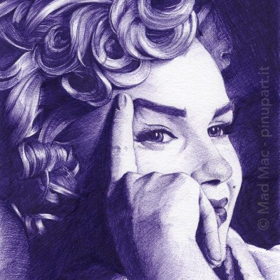 Marilyn Monroe ballpoint pen drawing